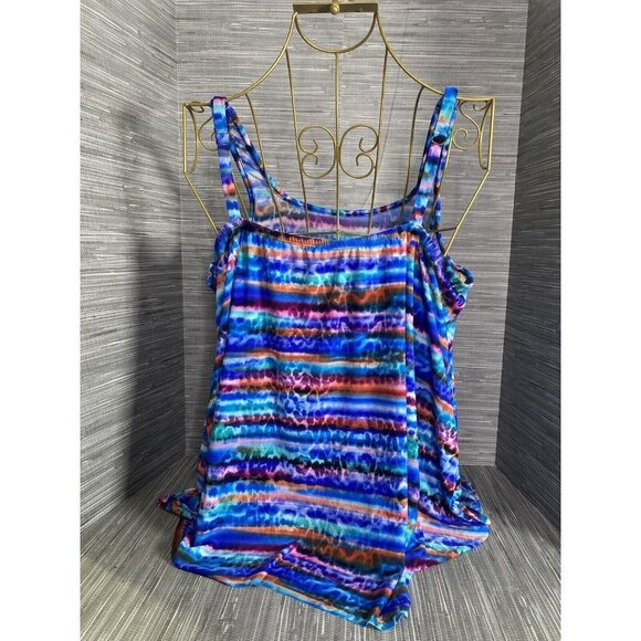 Miraclesuit Woman's Multicolor Mirage Tankini Swim‎ Top Size 12 - Picture 6 of 12